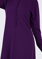 Tesettür giyim MOR T 1025 Önden Düğmeli Hakim Yaka Tesettür Tunik-Pr Collection