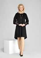 Tesettür giyim SİYAH T 1041  Dantel Detaylı Tunik-ModaBu