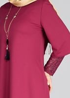 Tesettür giyim MOR T 1041  Dantel Detaylı Tunik-ModaBu