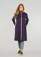Vêtements hijab POURPRE T 1709 Allday-Fermuar Detaylı Tesettür Tunik