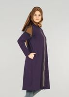 Vêtements hijab POURPRE T 1709 Allday-Fermuar Detaylı Tesettür Tunik