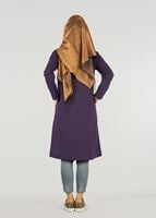 Vêtements hijab POURPRE T 1709 Allday-Fermuar Detaylı Tesettür Tunik