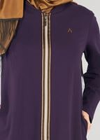Vêtements hijab POURPRE T 1709 Allday-Fermuar Detaylı Tesettür Tunik