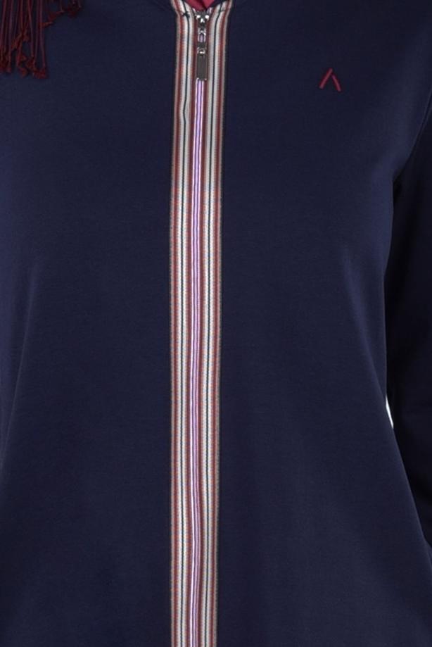 Vêtements hijab BLEU MARINE T 1709 Allday-Fermuar Detaylı Tesettür Tunik - TRENDTESETTÜR
