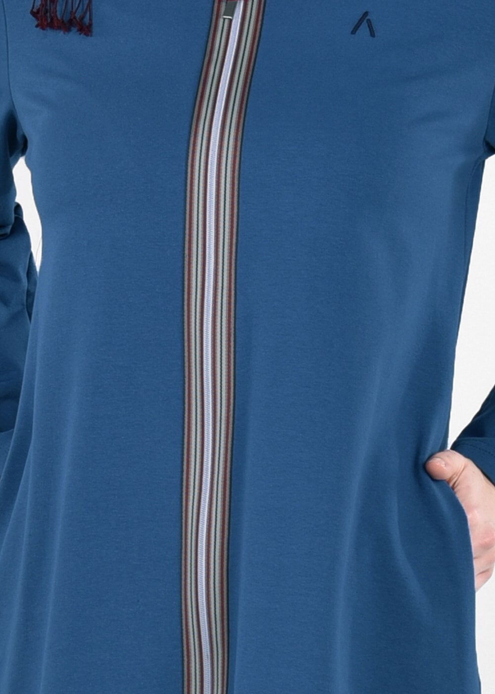 Vêtements hijab BLEU MARINE T 1709 Allday-Fermuar Detaylı Tesettür Tunik