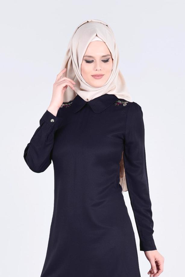 Vêtements hijab  T 1994 Yılmazlar-Çiçek Desenli  Tunik - TRENDTESETTÜR