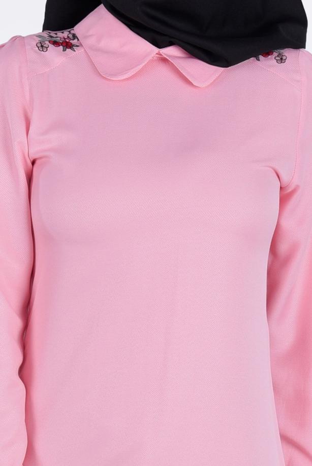 Vêtements hijab  T 1994 Yılmazlar-Çiçek Desenli  Tunik - TRENDTESETTÜR