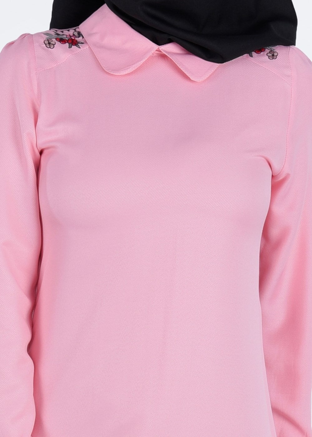 Vêtements hijab POUDRE T 1994 Yılmazlar-Çiçek Desenli  Tunik