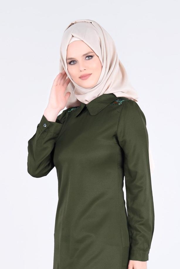 Vêtements hijab  T 1994 Yılmazlar-Çiçek Desenli  Tunik - TRENDTESETTÜR