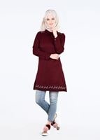 Vêtements hijab ROUGE BORDEAUX T 1994 Yılmazlar-Çiçek Desenli  Tunik