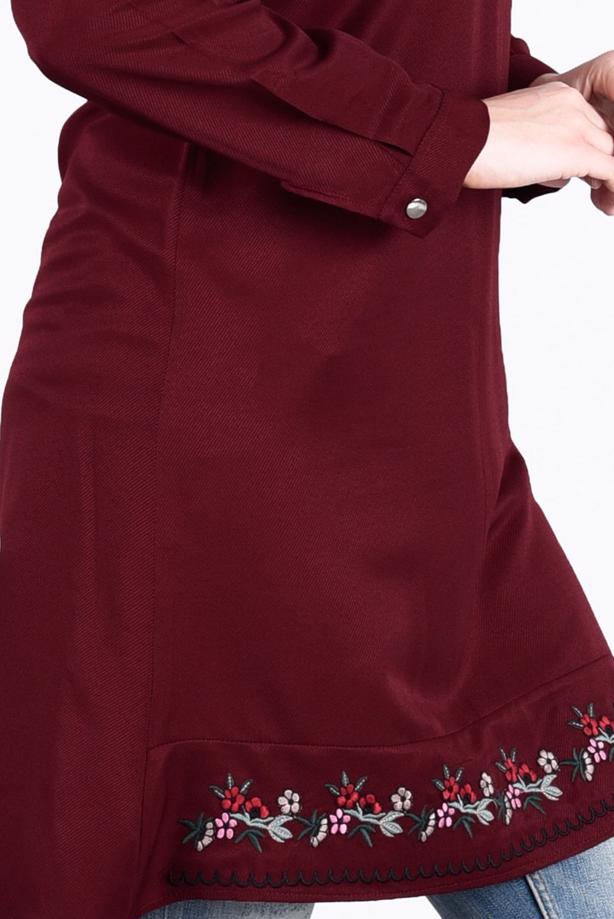 Vêtements hijab  T 1994 Yılmazlar-Çiçek Desenli  Tunik - TRENDTESETTÜR