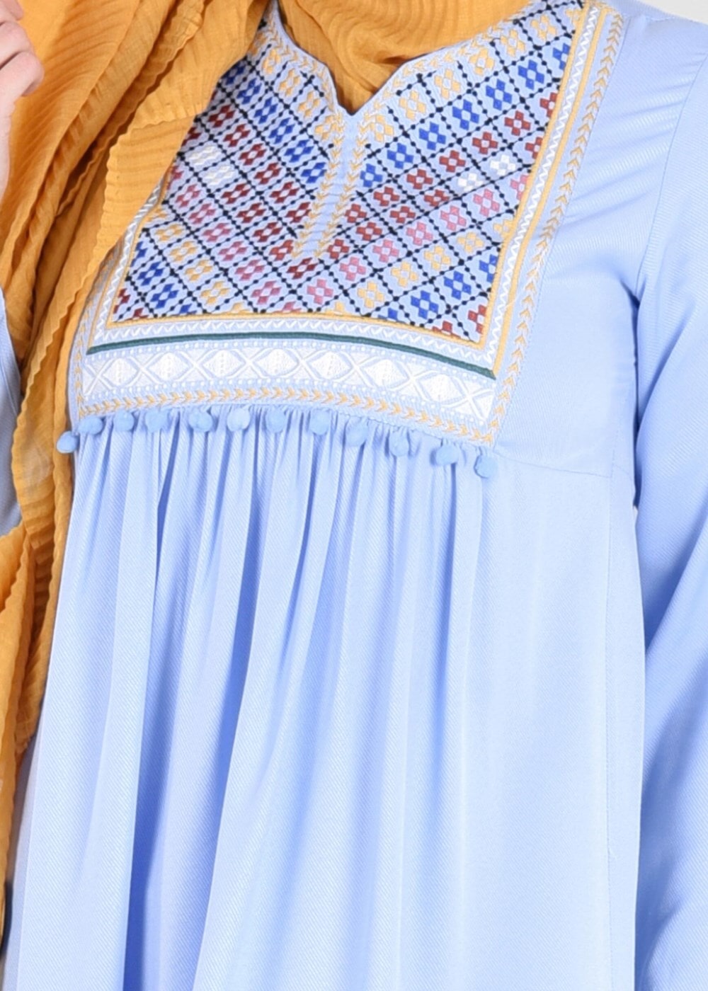 Vêtements hijab BLEU T 2000 Etnik Desenli Tunik-Yılmazlar
