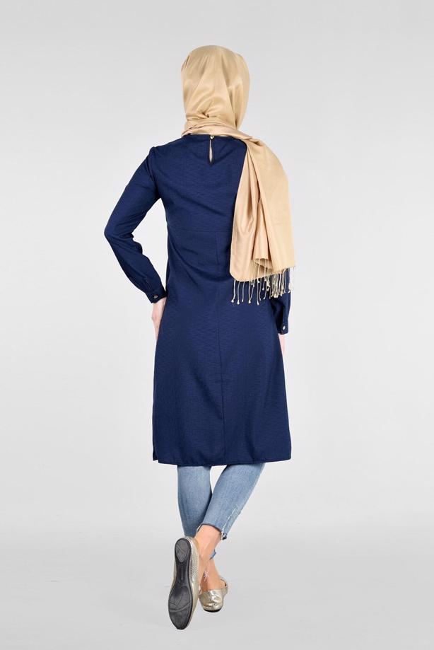 Vêtements hijab  T 2000 Etnik Desenli Tunik-Yılmazlar - TRENDTESETTÜR