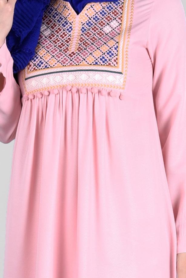 Vêtements hijab  T 2000 Etnik Desenli Tunik-Yılmazlar - TRENDTESETTÜR