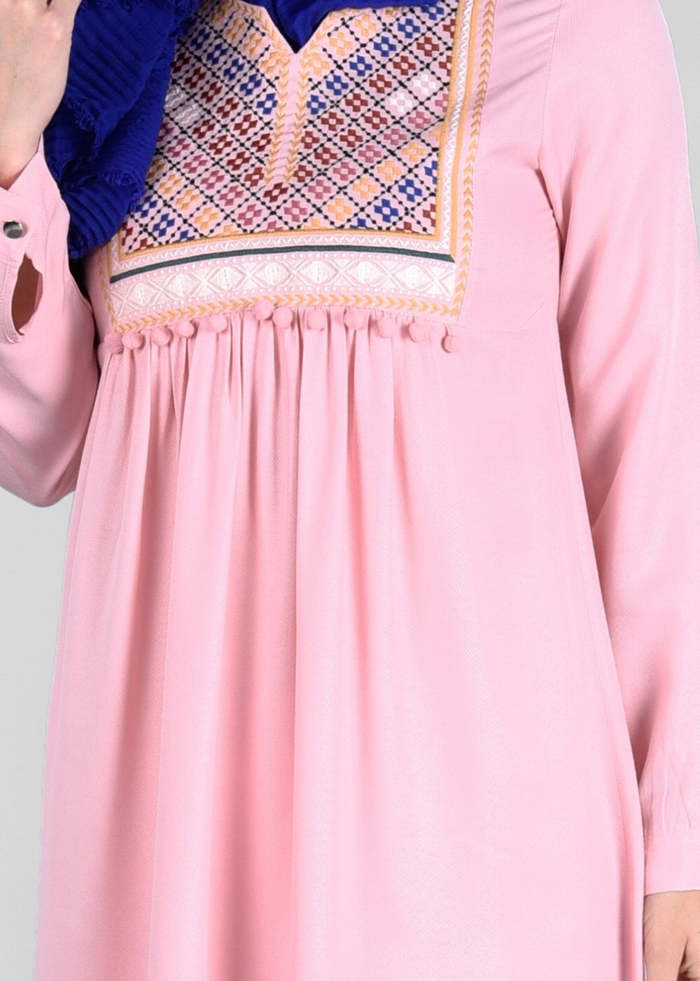 Vêtements hijab POUDRE T 2000 Etnik Desenli Tunik-Yılmazlar