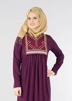 Vêtements hijab POURPRE T 2000 Etnik Desenli Tunik-Yılmazlar
