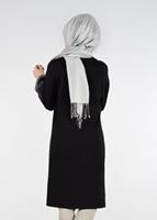 Tesettür giyim SİYAH T 2115 Allday-Kol Detaylı Tesettür Tunik