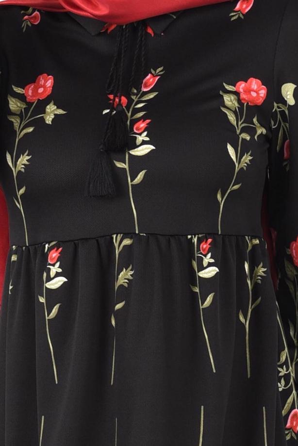 Vêtements hijab  T 2331 Kasırga-Desenli Uzun Tunik - TRENDTESETTÜR