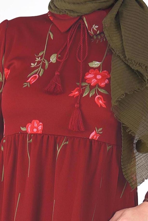 Vêtements hijab  T 2331 Kasırga-Desenli Uzun Tunik - TRENDTESETTÜR