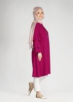 Tesettür giyim FUŞYA T 2625 Fırfırlı Tunik-Pr Collection