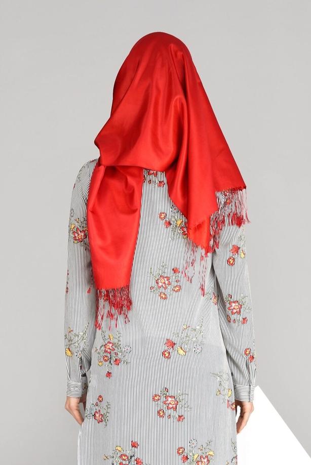 Tesettür giyim  T 2631 Desenli Krep Tunik-Magazin - TRENDTESETTÜR