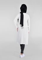 Tesettür giyim KREM T 2825 Pilise Detaylı Tunik-Pr Collection