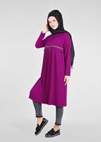 Tesettür giyim MOR T 2825 Pilise Detaylı Tunik-Pr Collection