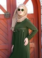 Tesettür giyim HAKİ T 2825 Pilise Detaylı Tunik-Pr Collection