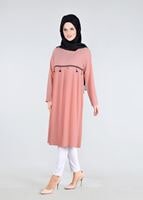 Tesettür giyim PUDRA T 2825 Pilise Detaylı Tunik-Pr Collection