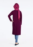 Tesettür giyim BORDO T 2825 Pilise Detaylı Tunik-Pr Collection