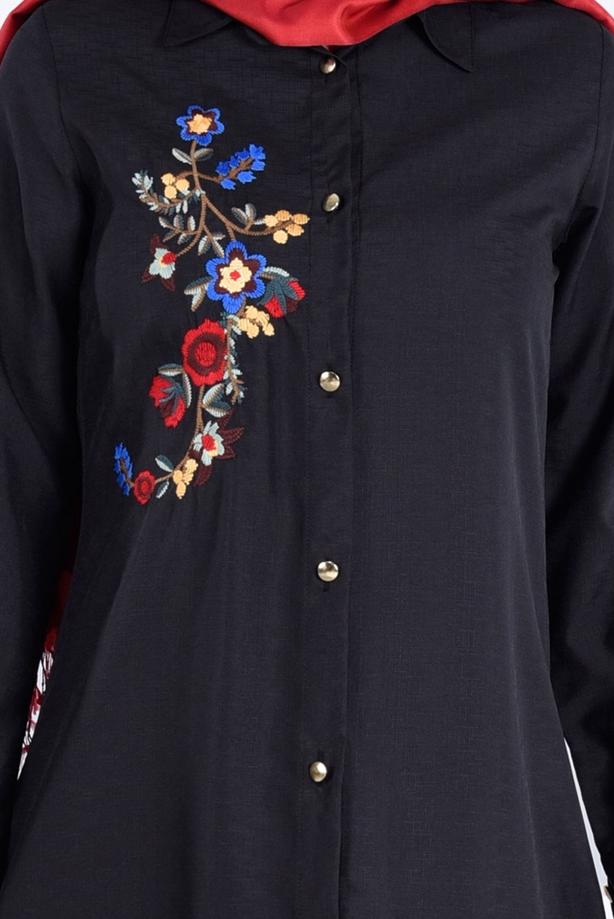 Vêtements hijab  T 3000 Erkek Yaka Nakışlı Tunik-Yılmazlar - TRENDTESETTÜR