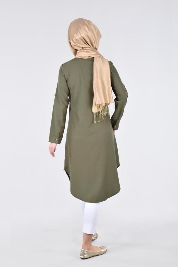 Vêtements hijab  T 3000 Erkek Yaka Nakışlı Tunik-Yılmazlar - TRENDTESETTÜR