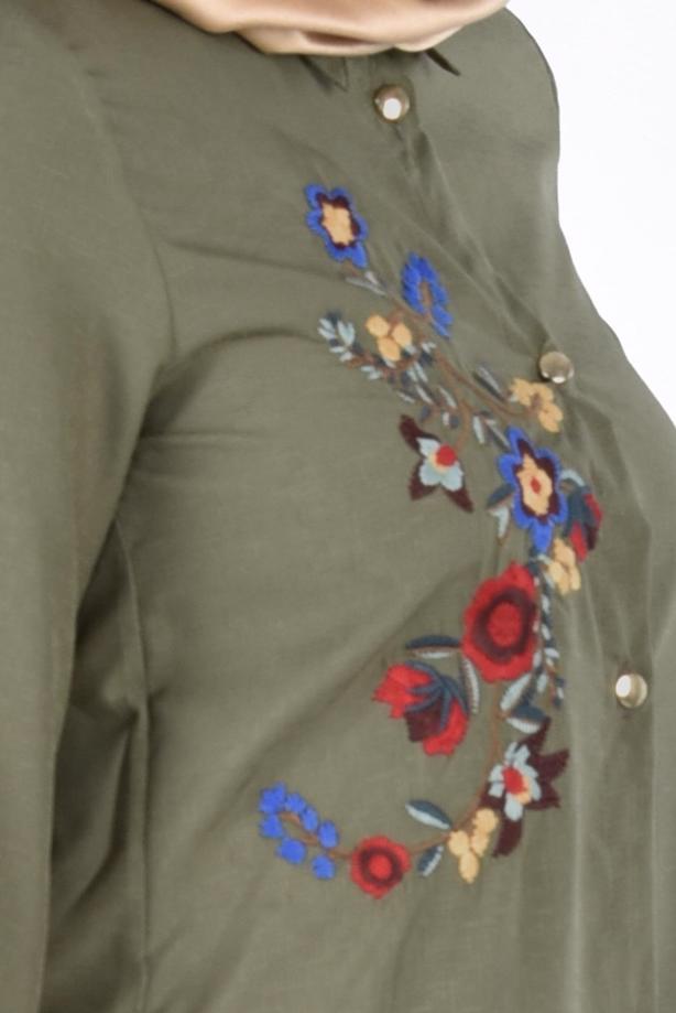 Vêtements hijab  T 3000 Erkek Yaka Nakışlı Tunik-Yılmazlar - TRENDTESETTÜR