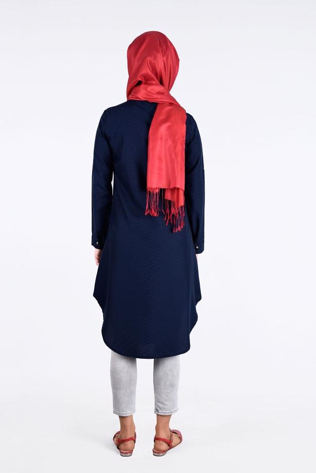 Vêtements hijab  T 3000 Erkek Yaka Nakışlı Tunik-Yılmazlar - TRENDTESETTÜR