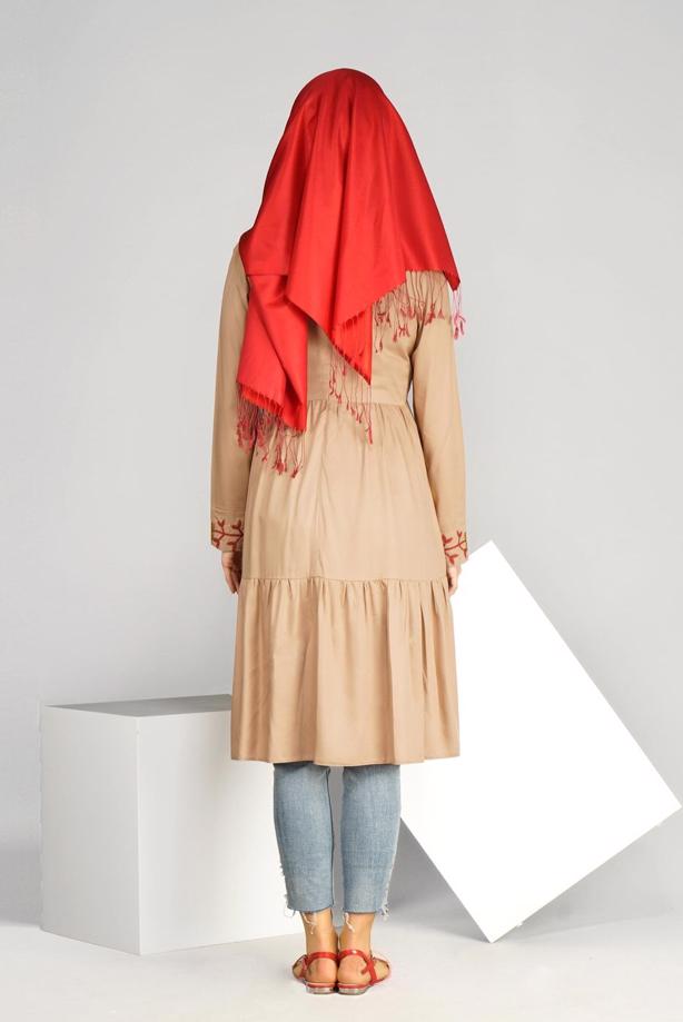 Vêtements hijab  T 3151 ModaHanne- Etnik Desen Tunik - TRENDTESETTÜR