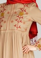 Vêtements hijab BRUN T 3151 ModaHanne- Etnik Desen Tunik