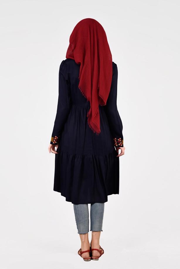 Vêtements hijab  T 3151 ModaHanne- Etnik Desen Tunik - TRENDTESETTÜR