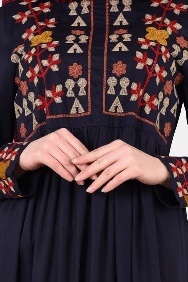 Vêtements hijab  T 3151 ModaHanne- Etnik Desen Tunik - TRENDTESETTÜR