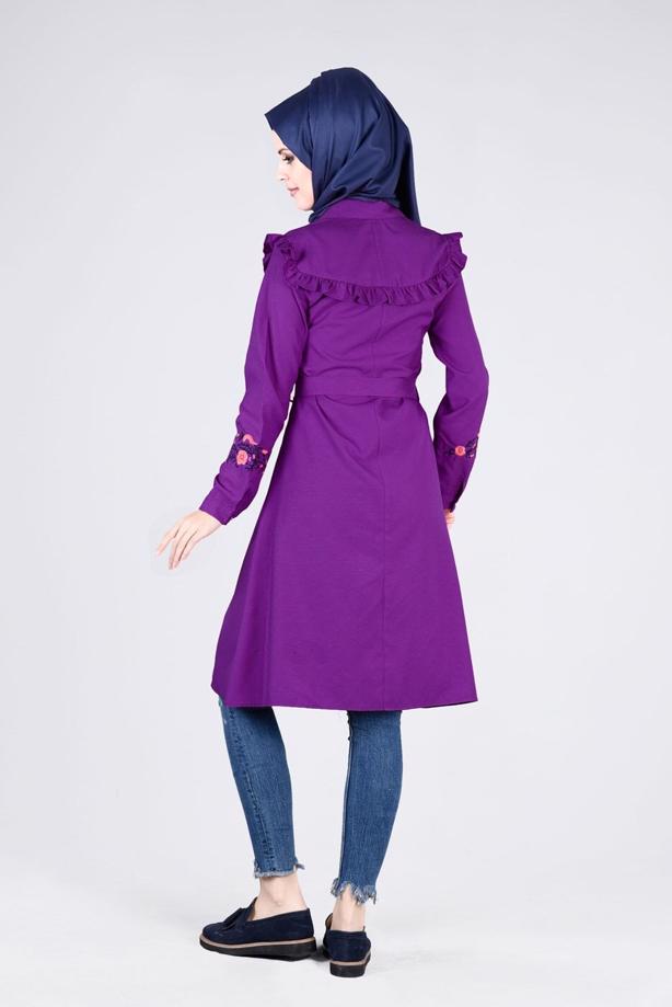 Vêtements hijab  T 4000  Fırfır Detaylı Tunik-Yılmazlar - TRENDTESETTÜR