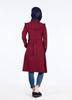 Vêtements hijab ROUGE BORDEAUX T 4000  Fırfır Detaylı Tunik-Yılmazlar