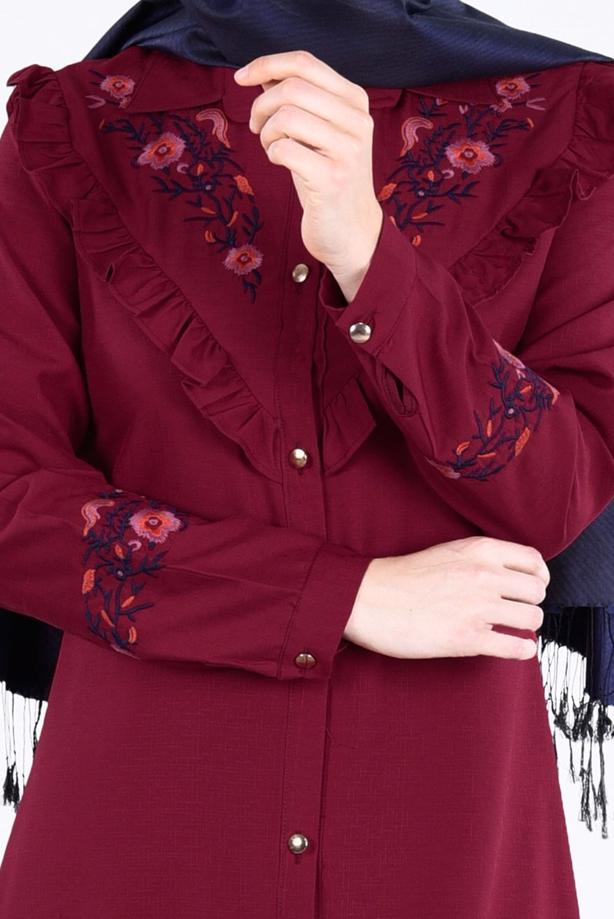 Vêtements hijab  T 4000  Fırfır Detaylı Tunik-Yılmazlar - TRENDTESETTÜR