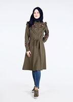 Hijab clothing KHAKI T 4000  Fırfır Detaylı Tunik-Yılmazlar
