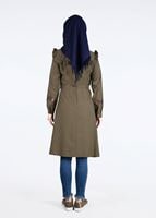 Hijab clothing KHAKI T 4000  Fırfır Detaylı Tunik-Yılmazlar
