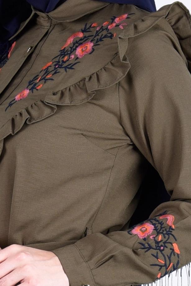 Vêtements hijab  T 4000  Fırfır Detaylı Tunik-Yılmazlar - TRENDTESETTÜR