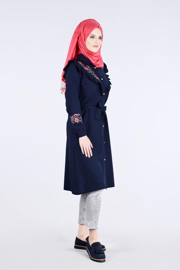 Vêtements hijab  T 4000  Fırfır Detaylı Tunik-Yılmazlar - TRENDTESETTÜR