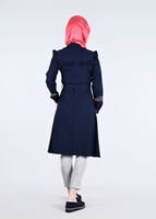 Vêtements hijab BLEU MARINE T 4000  Fırfır Detaylı Tunik-Yılmazlar