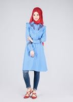 Vêtements hijab BLEU T 4000  Fırfır Detaylı Tunik-Yılmazlar