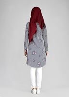 Hijab clothing PLUM T 4051 ModaHanne-Çiçek Desenli Tunik