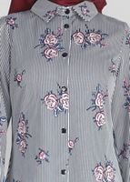 Hijab clothing PLUM T 4051 ModaHanne-Çiçek Desenli Tunik