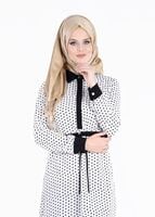 Tesettür giyim KREM T 4679 Moss Crep Tesettür Tunik-Alv Fashion